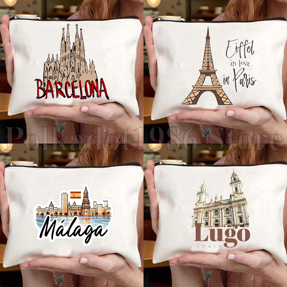 Women Bags Rome - Urocza Torba na Kosmetyki z Płótna