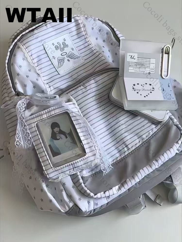 Plecak w paski z dekoracją w k – Women Bags Deals recenzja i cena